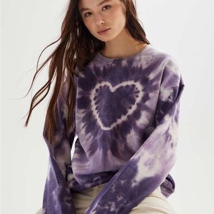 Urban outfitters purple tie dye heart sweatshirt